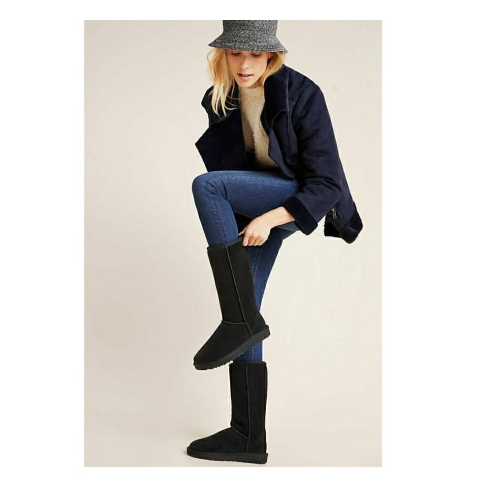 Universal Thread Black Charleigh Tall Faux Shearling Suede Boots